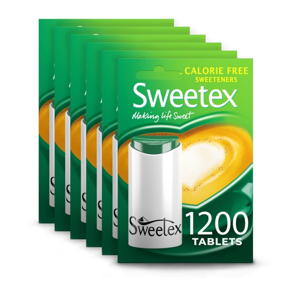 Sweetex Calorico Süßstoffe frei 1200 pro Packung (6 Stück)