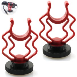 GHYJHS 2 Pcs Microphone Shock Mount Holder Steady Mic Mount Microphone Replacement Shock Mount with 1/4in Cold Shoe for Movo VXR10 Condenser Microphone