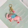 QTMY Cute Leather Elephant Keychain Keyring for Women,Purse Bag Charms