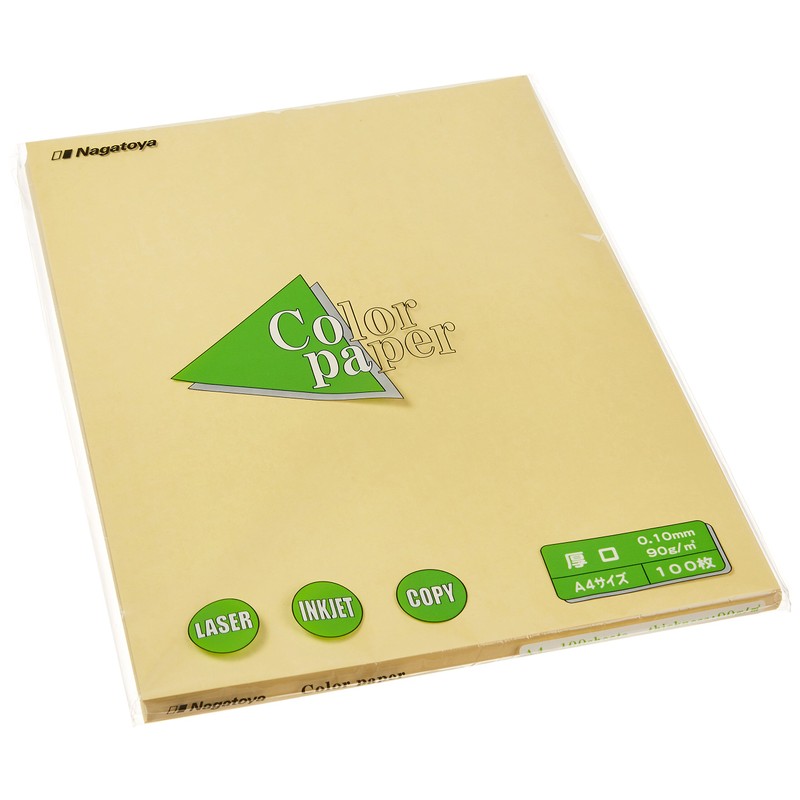 長門屋商店 カラーペーパー ナ-3303 A4厚口 100枚 クリーム