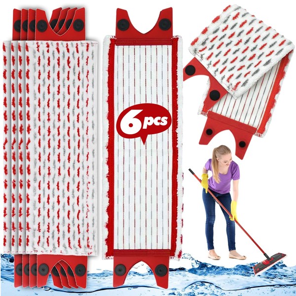 Pack of 6 Floor Mop Replacement Covers Compatible with Vileda