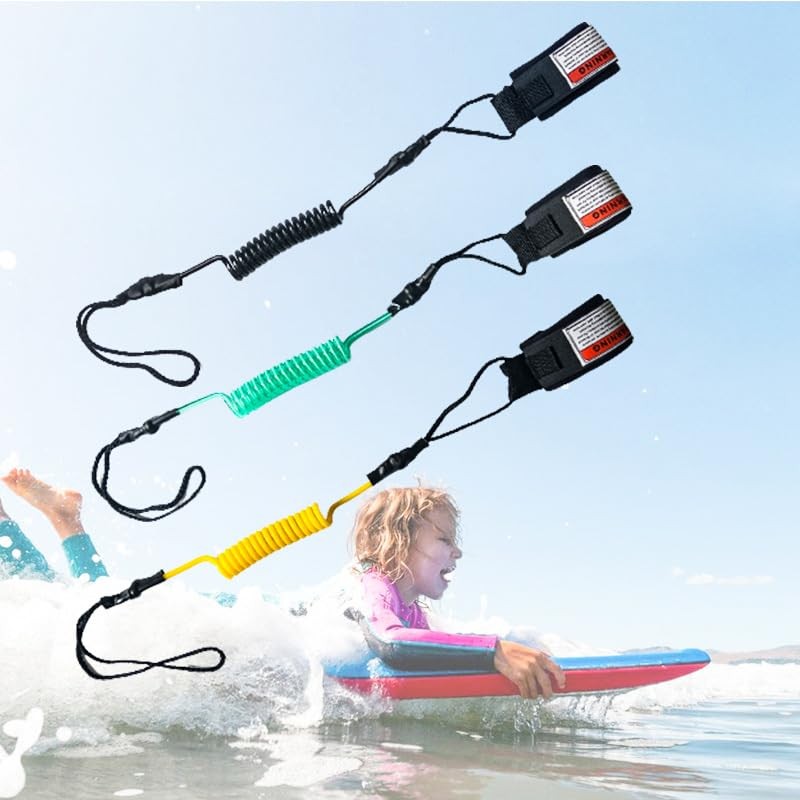POFET Surf SUP Board Leash,TPU Body Surfboard Leashes,Coiled Stand Up