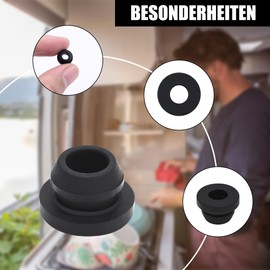 PHATRIP Pack of 12 pot carrier rubbers and 8 rubber plugs, rust rubber feet, protective rubber grommets for caravan stoves, compatible with 5 mm rods from Smev