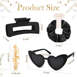 GUIZIYAO Bride to Be Heart Glasses, Bridesmaids Scrunchies, Hairpins, Wedding Sunglasses, Bridal and Stag Nights, Women's Accessories and Wedding Decorations (C)