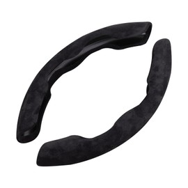 QOTSTEOS 2 Pcs Steering Wheel Cover Men Women Anti Slip Car Accessories Solid Suede Steering Wheel Cover