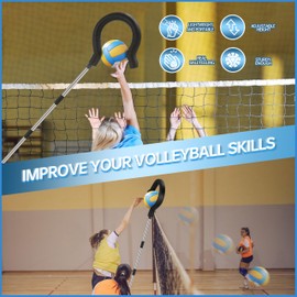 Volleyball Spike Trainer with Adjustable Height & Real Ball Feel -Hitting Training Equipment for Spiking, Jumping, and Serving Practice -Lightweight,Non-Slip Design/Durable- Perfect for Beginners/Pros