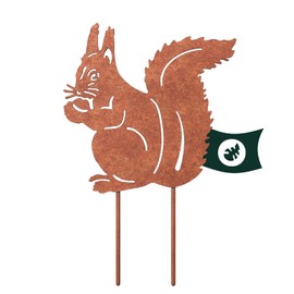 VERDOBA Squirrel Garden Decoration Rust Stake - Squirrel Decoration with Rust Patina - Squirrel Rust - Garden Decoration Squirrel Made of Sturdy Iron in Rust - Decoration for Garden, Balcony and Patio