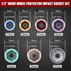MIXPOWER 7PCS 1/2" Drive Wheel Protector Impact Socket,Thin Wall Deep