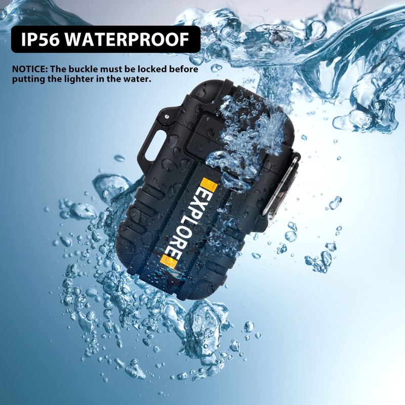 LcFun Electric Plasma Lighter - Windproof, Waterproof, USB Rechargeable with