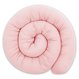 Totsy Baby Side Sleeper Pillow, Muslin Bed Snake, Body Pillow, Long Bed Roll, Neck Roll, 200 cm, Cotton, Powder Pink