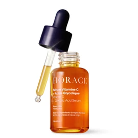 HORACE Vitamin C + Glycolic Acid Face Serum for Men – Brightening Facial Treatment for Dull Skin, Radiance Boost, and Even Complexion – Vegan Skincare for All Skin Types – Unscented, 30ml