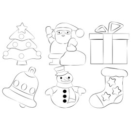 Ursus 21290004 Christmas Doodle Pictures Set, Approx. 22.5 x 22.5 cm, 300 g/m², 6 Pictures in Different Designs, Printed on One Side, Includes Craft Instructions for Boys and Girls