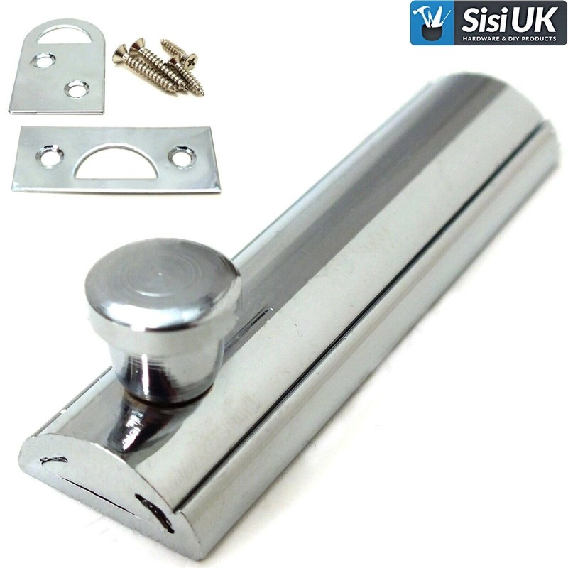 Door Bolts 2.5 Inch/ 63mm Polished Chrome Flat Bolt Surface