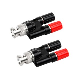 Futuhada 2pcs BNC Male to Dual 4mm Banana Female Binding Post, BNC to Binding Post Splitter, RF Coaxial Splitter Double Connector Jack for Oscilloscope Cable, High Accuracy