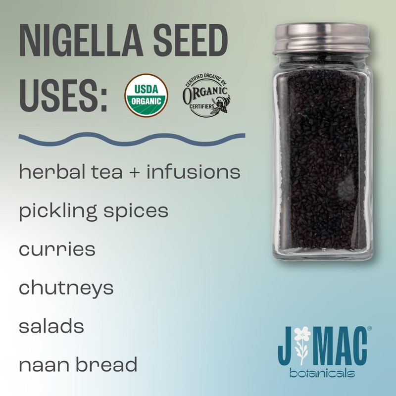 J Mac Botanicals, Organic Nigella Seeds (1 Pound), USDA Certified,