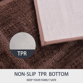 HOmatME Bathroom Rug Mat, Super Soft and Water Absorbent Microfiber Bath Rugs, Non-Slip Shaggy Bath Mats, Carpet for Tub Shower Bath Room Machine Wash Dry, 16" x 24", Brown