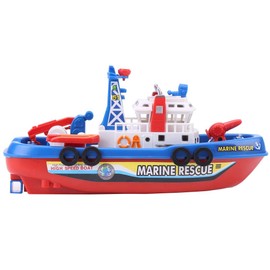 Vbestlife Modelo de Barco de Pulverización de Agua de Juguete Fireboat para Niños con Luz de Sonido y Flash