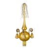 Lauschaer Glas Christmas Tree Topper with Bell Gold Matt, Wound