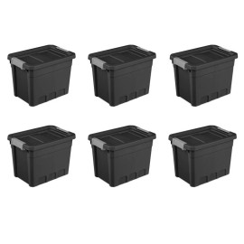 Unbranded Durable Stackable Storage Tote Bins W/ Latch Lid Heavy Duty Organizers 6 Pack US