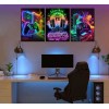 3 Cuadros Gamer Neon Videojuegos Habitacion Canvas Arte Gaming