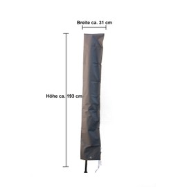 Bambelaa! Weatherproof Protective Cover for Parasols, Garden Umbrellas, Beach Umbrellas, Balcony Umbrellas, up to Diameter 300 cm, Grey