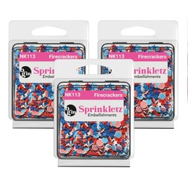 Buttons Galore Sprinkletz Polymer Clay Pieces for DIY Slime Add Ins Craft Embellishments 36 Grams 1500 Pieces - Spring & Summer (Firecrackers)