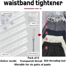 Kids Waist Adjuster，Jean Pants Tightener for Waist Button Clips， Suitable for Both Men and Women (White)