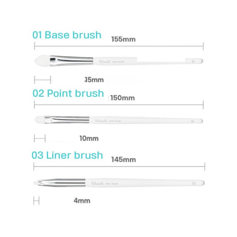 FILLIMILLI Eye Brush Pro Collection Set & Lip Brush Keyring