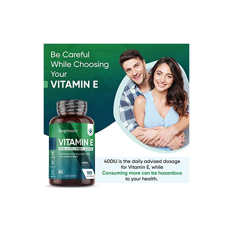 Vitamin E Capsules Softgels 400IU (Advised Intake) - 6 Month