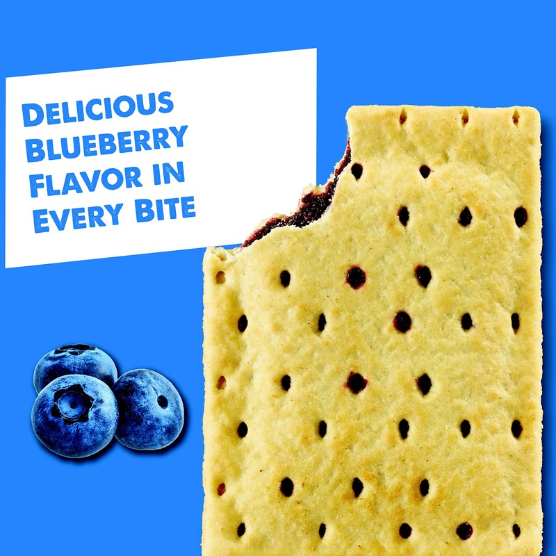 Pop-Tarts, Breakfast Toaster Pastries, Unfrosted Blueberry, Proudly Baked in the