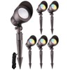 LEONLITE 5CCT Low Voltage LED Landscape Spotlight, Update 1800K2700K3000K4000K5000K Selectable,