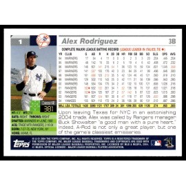 2005 Topps - ***Alex Rodriguez - NY YANKEES **Card No. 1  -  **3 PRE-OWNED CARDS
