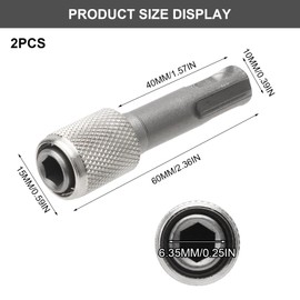 ZMDMAH Pack of 2 SDS Plus Adapter, 6.35 mm Silver Bit Holder, SDS Adapter, Drill Holder, Robust and Versatile, Hex Shank Bit Holder for Earth Auger, Home Decoration Projects, Industrial Applications