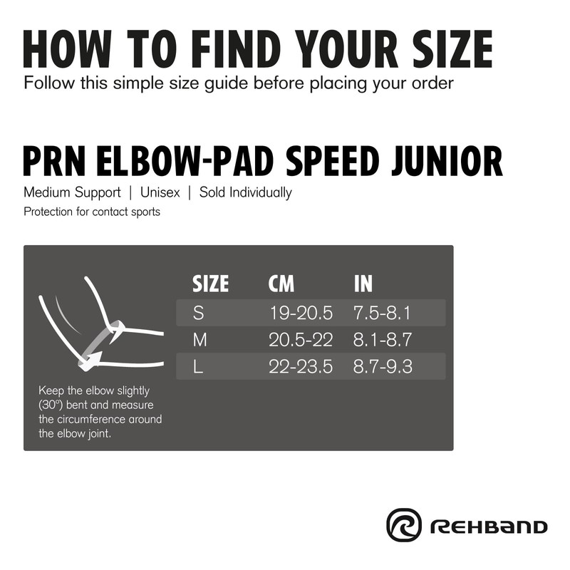 Rehband Children's Elbow Pads, 1 Piece or 1 Pair, Black,