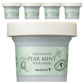 Skinfood Pear Mint Food Mask 120g, 1 pack, 5 packs / 스킨푸드 페어민트 푸드 마스크 120g, 1개입, 5개