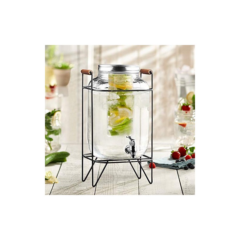 Style Setter 210741-GB 2 Gallon Infuser Glass Beverage Dispenser with
