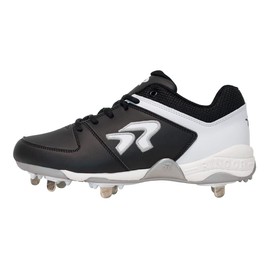 RIP-IT Ringor Flite Metal Softball Spikes for Women | Performance, Durability, and Superior Traction | Designed for Female Athletes | Size 8.5 | Black & White