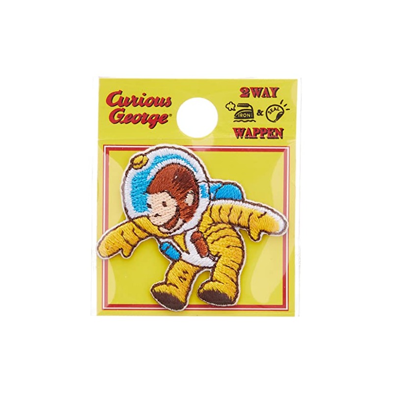 Minoda Curious George Mini Patch Astronauts U01Y1619 Brown