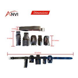 ANVI GLOBAL Scaffolding Belt | 6-Piece Tanned Split Leather Scaffold Belt