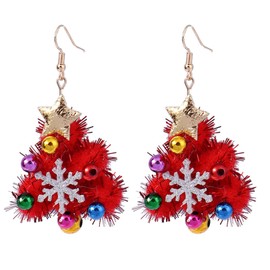 Christmas Earrings for Women Colourful Christmas Tree Dangle Earrings Jingle Bell Earrings Xmas Holiday Jewelry Gifts for Teen Girls (red)…