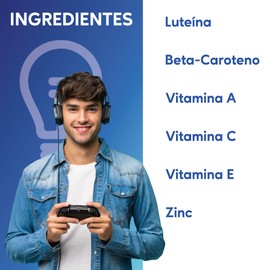 Súluu Luz Azul | Gomitas Vitaminadas, Protege la Vista de la Luz y Resplandor de las Pantallas, Promueve la Salud Ocular | 60 Gomitas | Sabor Acai-Mango | Luteína, Betacaroteno, Vitamina E, Vitamina C, Vitamina A y Zinc | Sin Gluten