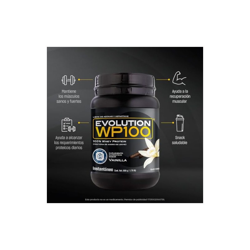 Evolution Wp100 Proteína Aislada Suero Sabor Vainilla 800g Polvo 0carb