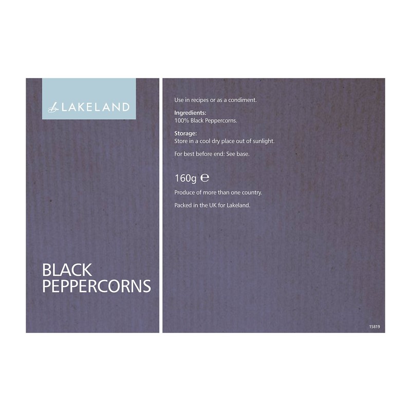 Lakeland Whole Black Peppercorns Tub 160g