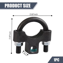 Eratus Inner Tie Rod Tool, U-shaped Tooth Non-slip Structure Tie Rod End Disassembly Tool with 1/2" Drive, Steering Gear Rudder Multifunctional Wrench, for Cars Repair Accessories (Black)