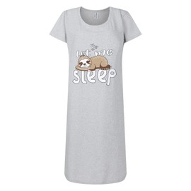 Ladies Nightie Short Sleeve Nightdress Fun Novelty Prints UK 10 to 24 Sleep Wear (Grey, Zzzz, 14-16)