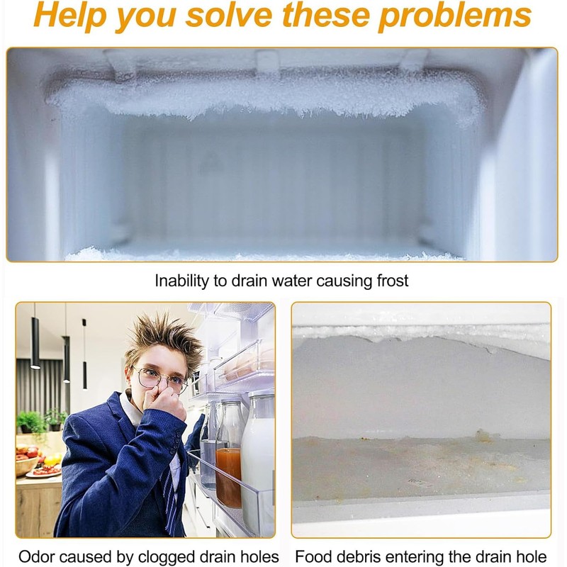 Refrigerator Drain Hole Brush Set,5PCS Fridge Drain Hole Cleaning Drain