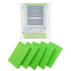 Tokyo Hoshikawa (2024 New Release) Kitchen Sponge, Dishwashing Sponge, Drainage, Dishwashing Brush, Dishwashing Brush, Antibacterial Type, Natural Wood Pulp Sponge, For Kitchen, Urethane, Eco Sponge,