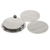 com-four® 7 Piece Coasters Set with Holder - Stainless Steel
