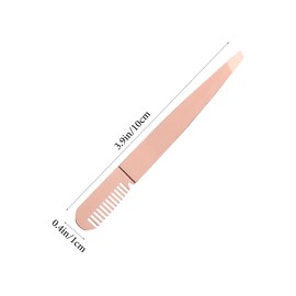 Vaguelly 2pcs Stainless Steel Eyebrow Tweezers Precision Brow Plucker Tools with Comb for Eyebrow Shaping Hair Removal and Ingrown Hair Portable Beauty Accessory for Women