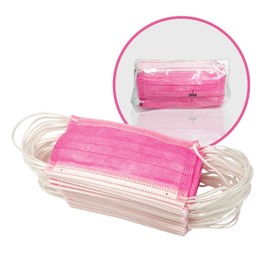Pac-Dent MASKT-04PK-A iMask ASTM Level 2, 4-Ply Disposable Protective Face Masks, Pink, 50 Pack